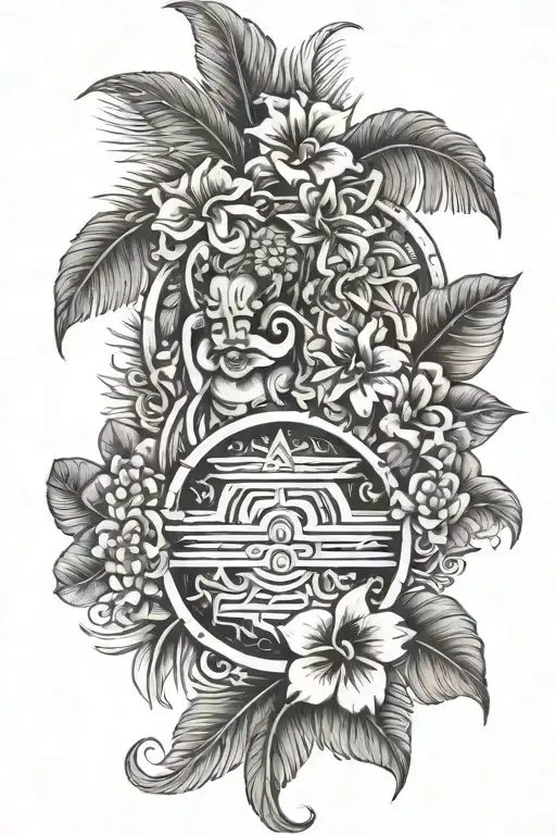 hawaian design for family love friends loss worry and meditation tattoo design idea