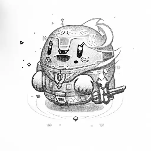 Kirby with guns tattoo design idea