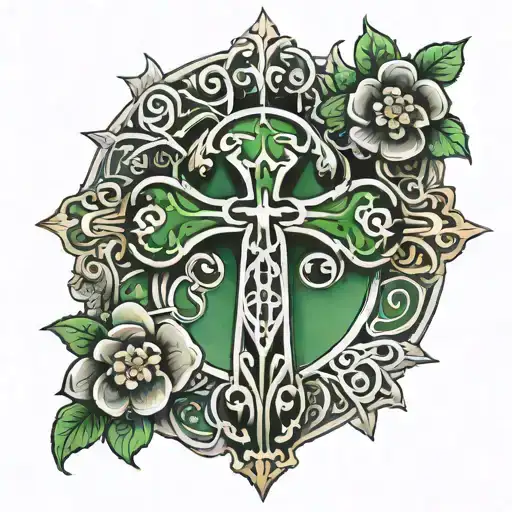 Irish inspire wiht a cross tattoo design idea