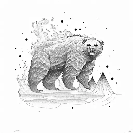 volcano bear kamchatka tattoo design idea