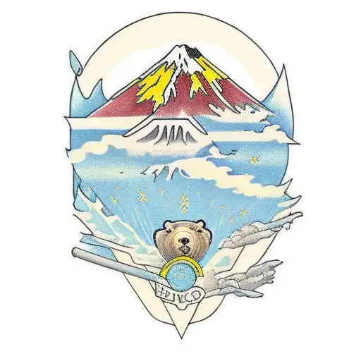 volcano bear kamchatka tattoo design idea