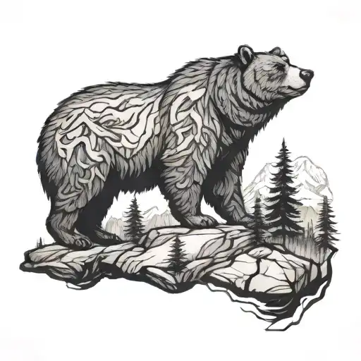 brother bear mountain  tattoo design idea