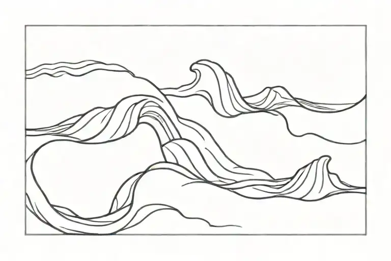 tidal wave forming tattoo design idea