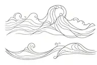 tidal wave forming tattoo design idea