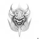devil knife tattoo design idea