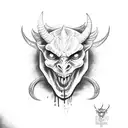 devil knife tattoo design idea