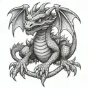 first born baby girl demonic black Dragon tattoo design idea