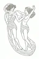Orpheus and Eurydice separated and looking back tattoo design idea