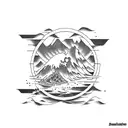 Deschutes river bend Oregon tattoo design idea