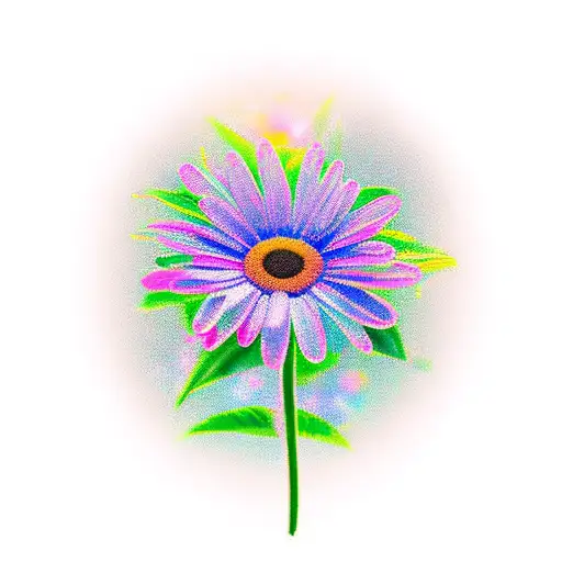 daisy with a stem that says something beautiful remains tattoo design idea