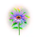 daisy with a stem that says something beautiful remains tattoo design idea