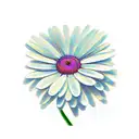 daisy with a stem that says something beautiful remains tattoo design idea
