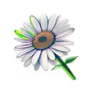 daisy with a stem that says something beautiful remains tattoo design idea