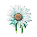 daisy with a stem that says something beautiful remains tattoo design idea