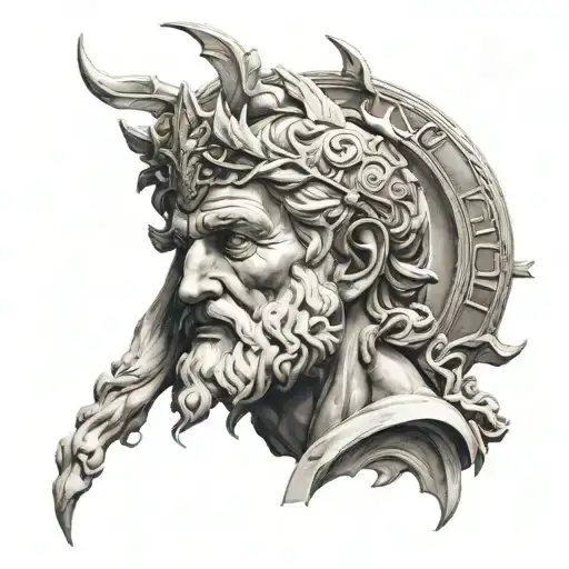 greek god chronos tattoo design idea