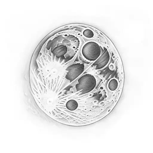 teenager lying arms crossed, on the moon tattoo design idea
