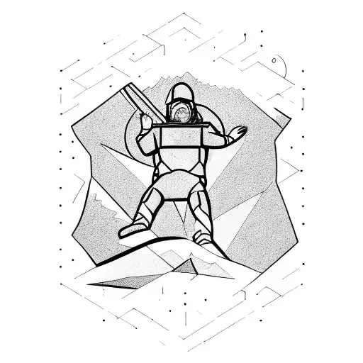man lying on the back on the moon tattoo design idea