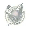 A vintage microphone with gym equipment intertwined, symbolizing the client's love for music and fitness tattoo design idea