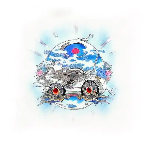 anime car turbo tattoo design idea