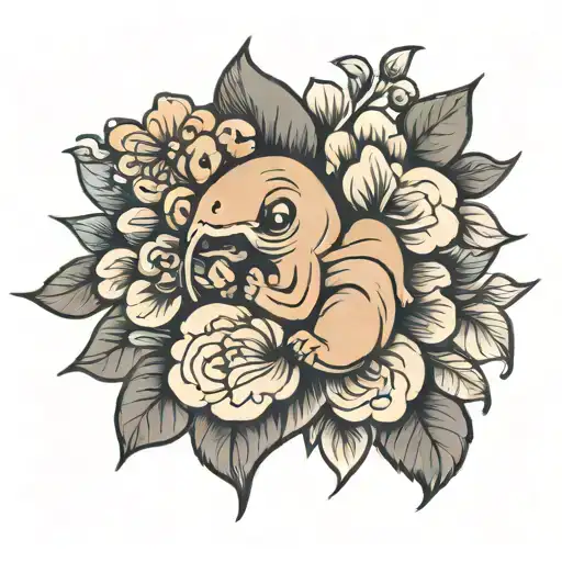 peanut with the peanut flower Sullivan gray Allison tattoo design idea