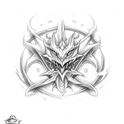 blue eyes max dragon yugioh card tattoo design idea