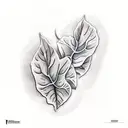 philodendron tattoo design idea
