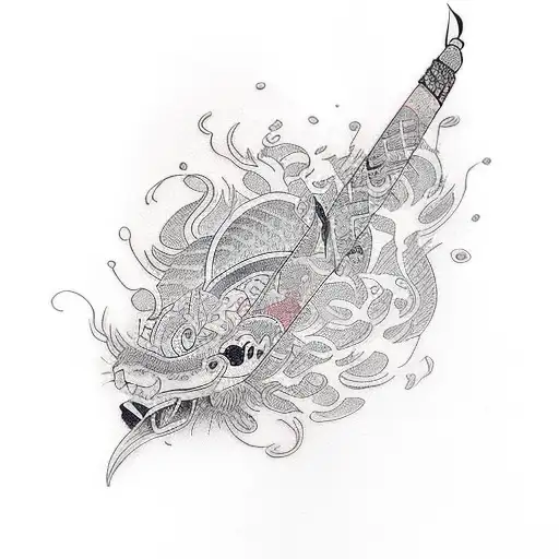 Quill pen writing a beautiful sentence tattoo design idea