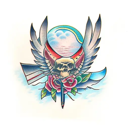 Quill pen writing a beautiful sentence tattoo design idea