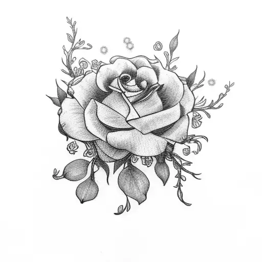 lung with flowers tattoo design idea