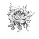 lung with flowers tattoo design idea