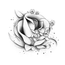 lung with flowers tattoo design idea
