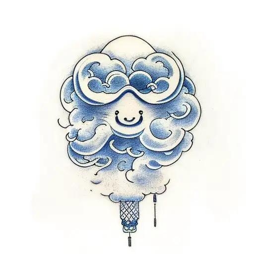 Head in the cloud tattoo design idea