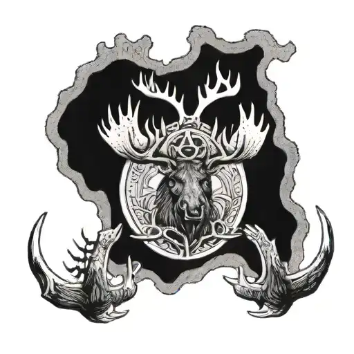moose antler  tattoo design idea