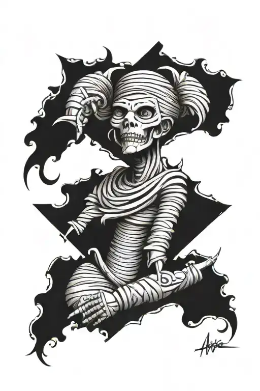 mummy wrap sleeve tatto tattoo design idea