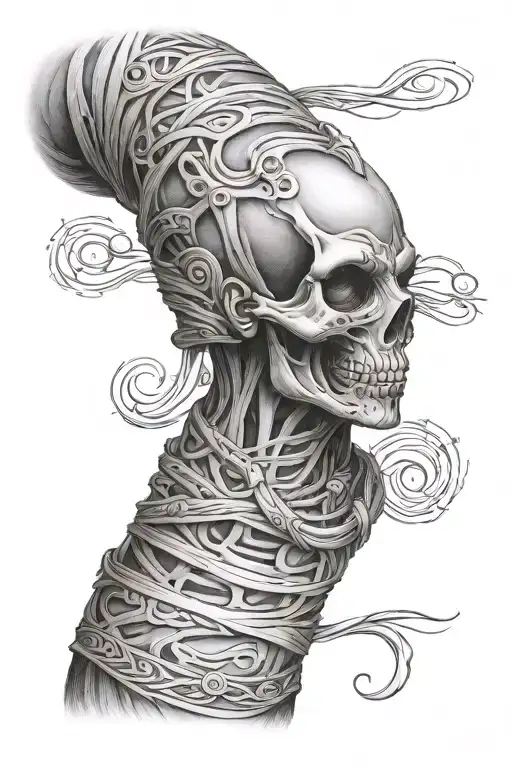 mummy wrap sleeve featuring tattoo design idea