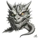 dragons head tattoo design idea