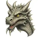 dragons head tattoo design idea