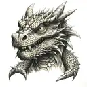 dragons head tattoo design idea