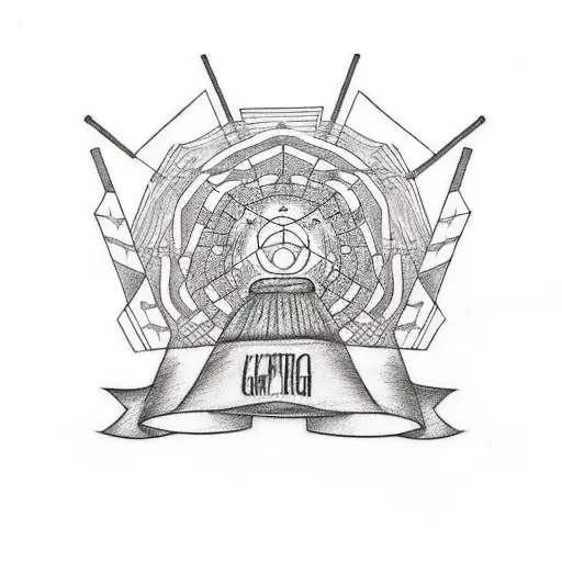 A tattoo combining the phrase 'keep going' with a straw hat like Luffy's and geometric shapes tattoo design idea