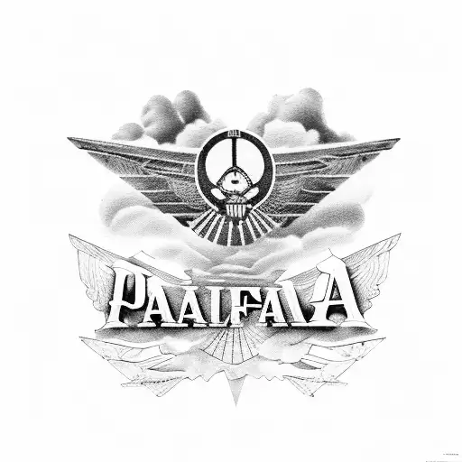 un avión de papel con la sombra de un f16 la frase tu mente es tu límite en inglés y el sombrero de paja de luffy  tattoo design idea