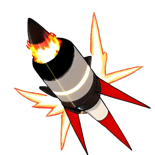 rocket  with fire  tattoo design idea