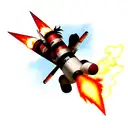 rocket  with fire  tattoo design idea