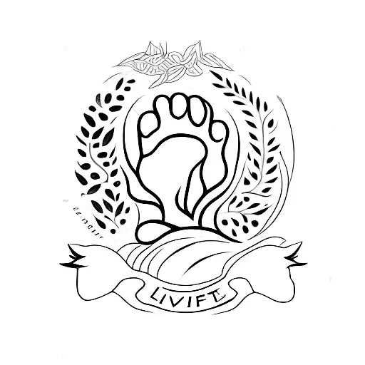 cat paw, incorporate nature and basketball, the words "Long Live" tattoo design idea