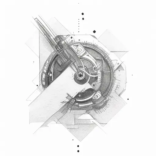broken stop watch tattoo design idea