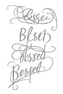 blessed written tattoo design idea