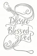 blessed written tattoo design idea