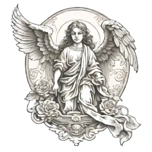 st. Raphael angel tattoo design idea