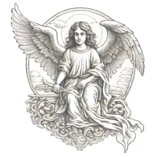 st. Raphael angel tattoo design idea