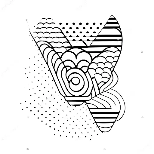 fine line art with dots and curvy lines tattoo design idea