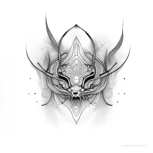 fine line art with 4  curvy lines tattoo design idea